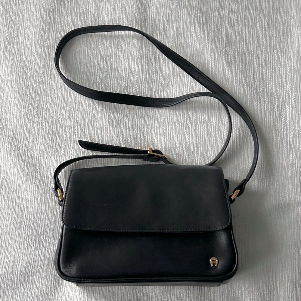 Etienne Aigner Navy Leather Crossbody Bag